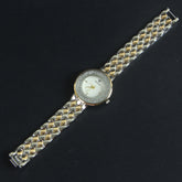 Two Tone Women Chain Wrist Watch Golden White V